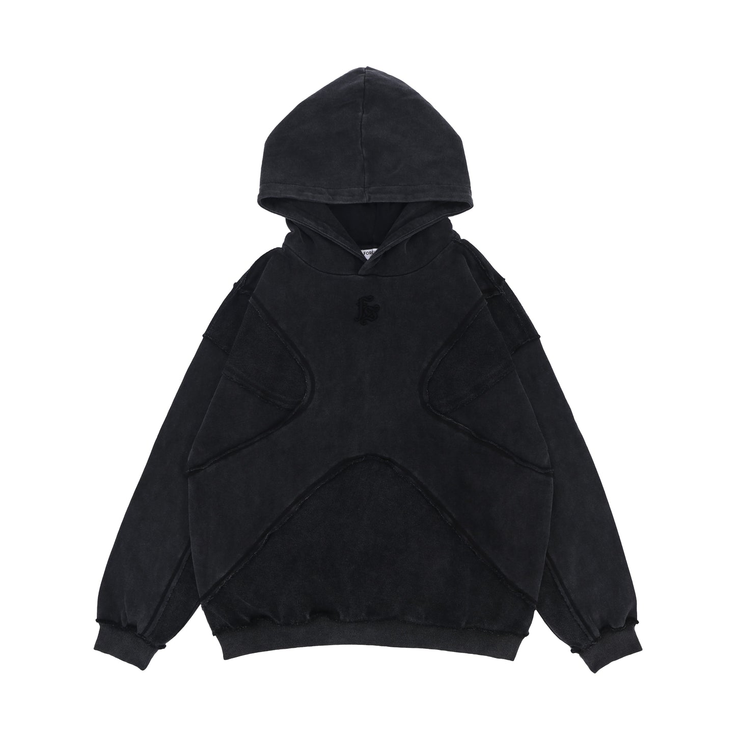 Oversized Washed Panelled Hoodie - Streetwear Pullover | LuxuryUrbanwear - Luxuryurbanwear