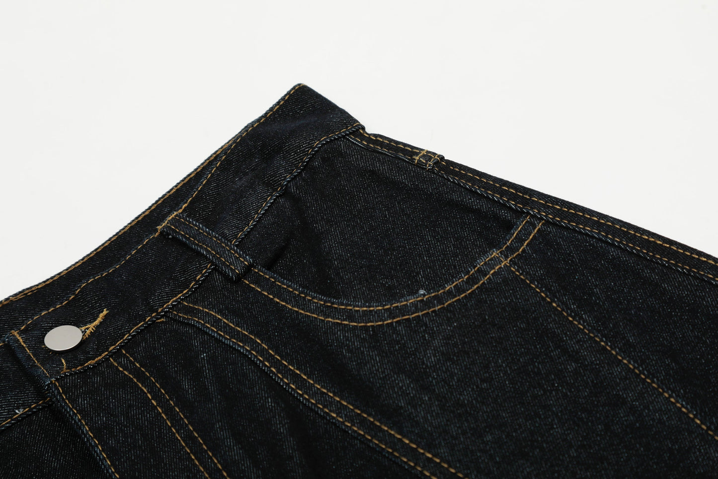 Gingham Tie Barrel Baggy Jeans - Sculptural Gingham Detail Denim | LuxuryUrbanwear - Luxuryurbanwear