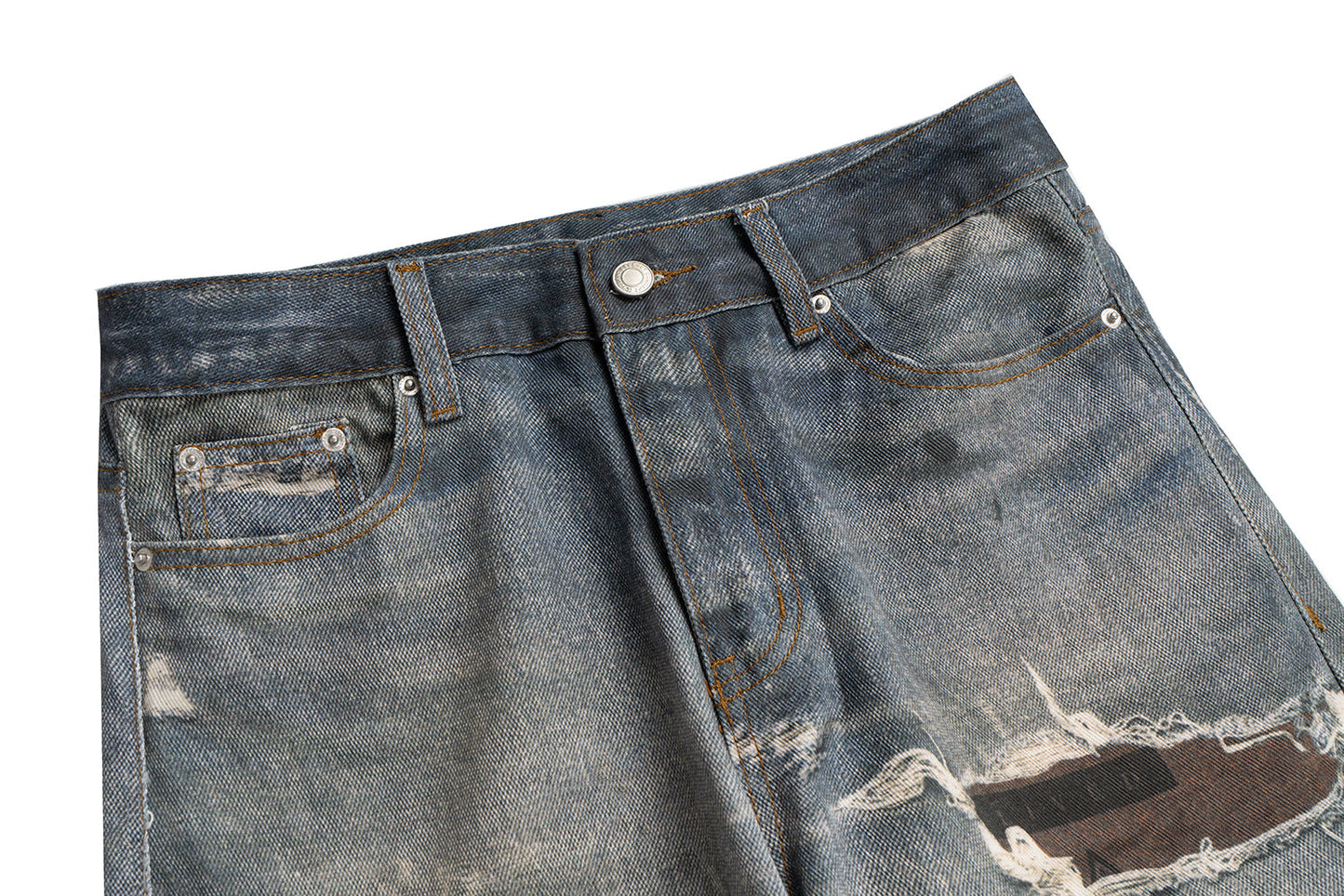 Snake Patch Destroyed | Distressed Jeans - Luxuryurbanwear
