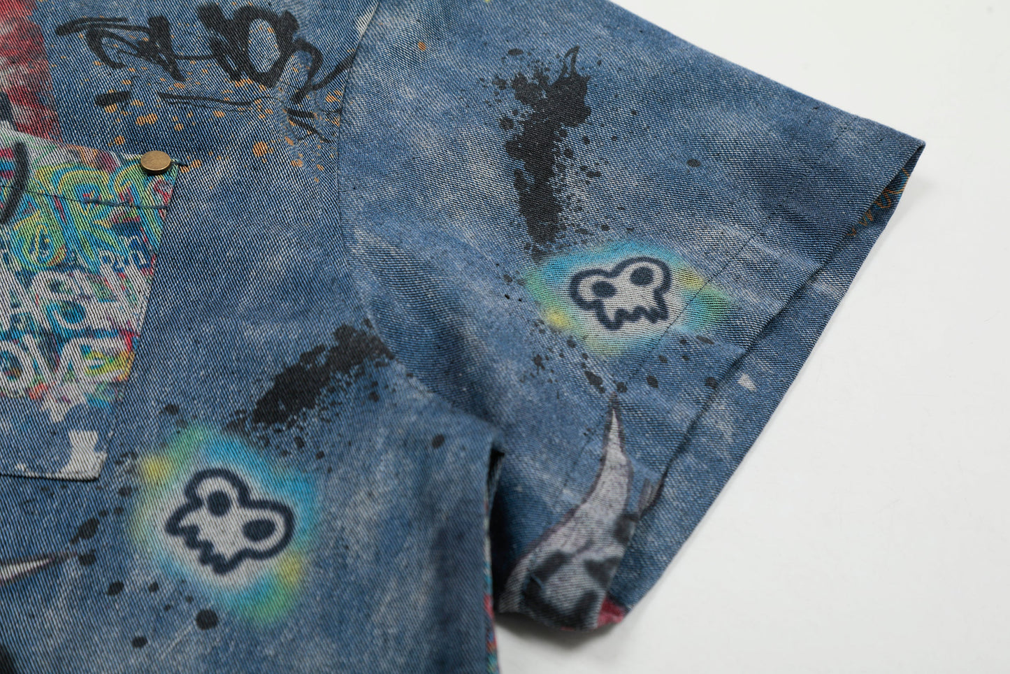 Vintage Graffiti | Denim Shirt - Luxuryurbanwear
