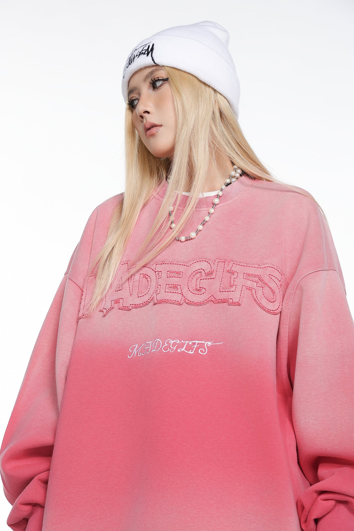 Embroidered Graphic Gradient | Casual Sweatshirt - Luxuryurbanwear