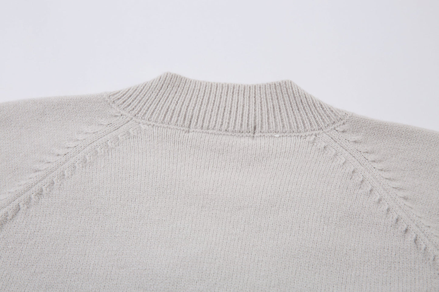 Varsity Button | Mock Neck Knit Sweater - Luxuryurbanwear
