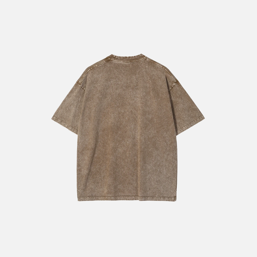 Elevated Washed Retro Graphic 3D Printed T-Shirt - Luxuryurbanwear