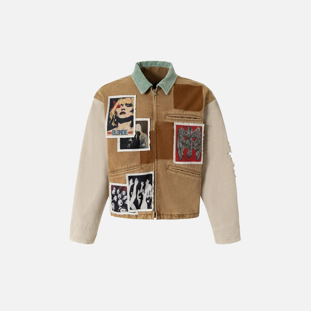 Classic Oversized Streetwear Patchwork Denim Jacket - Luxuryurbanwear