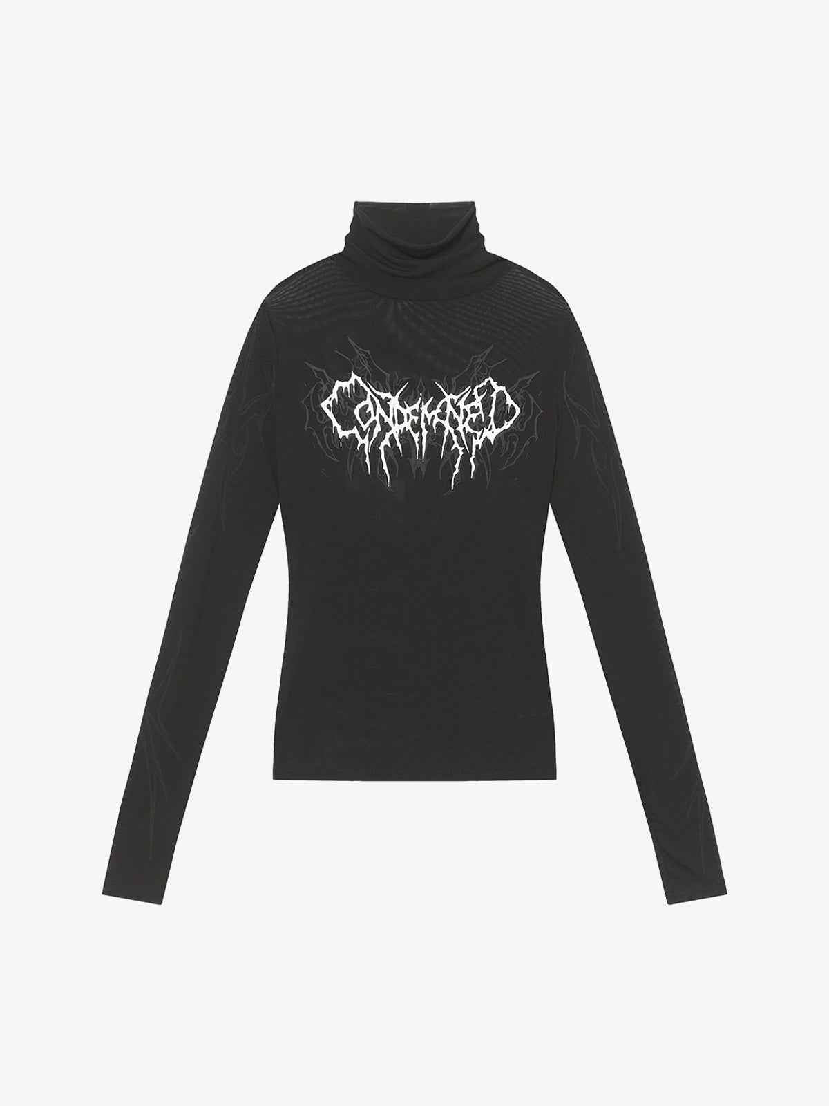 Dark Style Printed Slim Mesh Long Sleeves T-Shirt