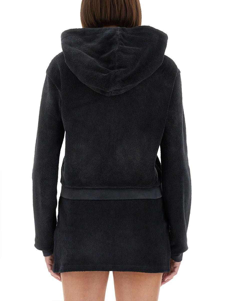 Alexander Wang Women Cotton Terry Sweatshirt With Zipper