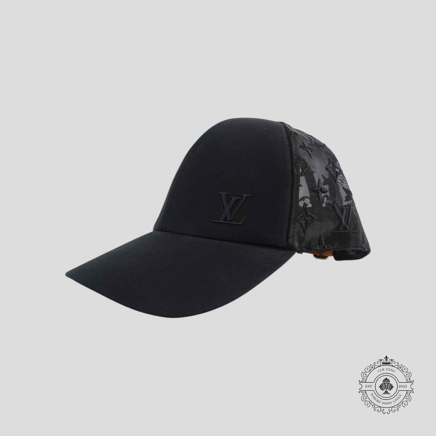 Louis Vuitton Monogram Mesh Baseball Cap in Black