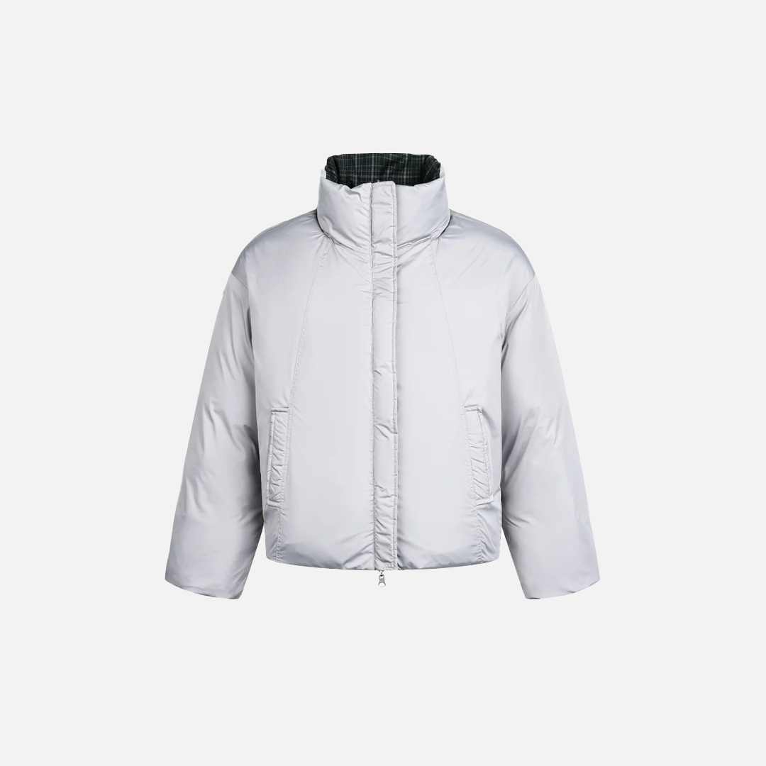 Warm Plaid Double Sided Down Puffer Jacket - Luxuryurbanwear