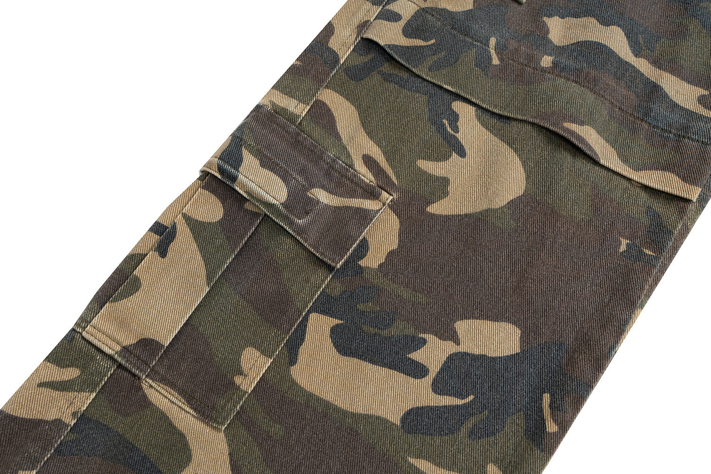 Deconstructed Denim Camo Layered Jeans - Avant-Garde Streetwear | LuxuryUrbanwear - Luxuryurbanwear
