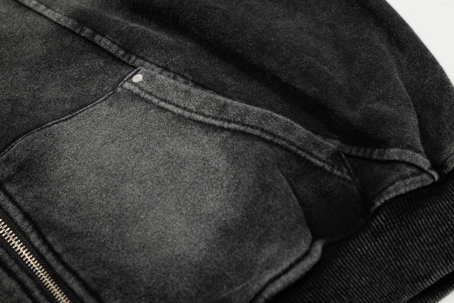 Washed | Oversized Zip Up Hoodie - Luxuryurbanwear