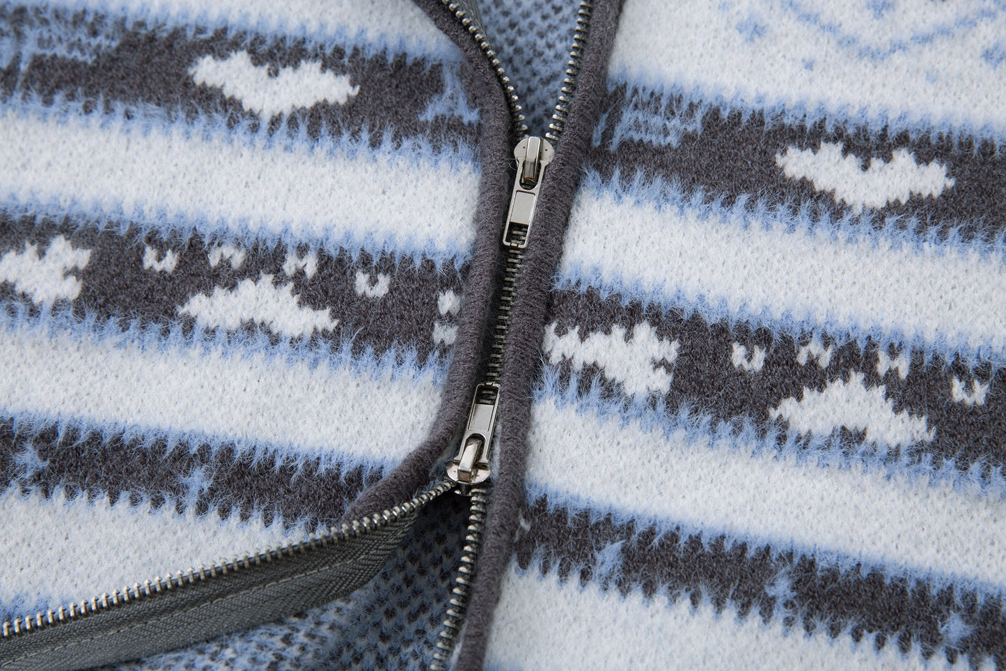 Powder Star | Striped Knit Hoodie with Faux Fur Hood - Luxuryurbanwear