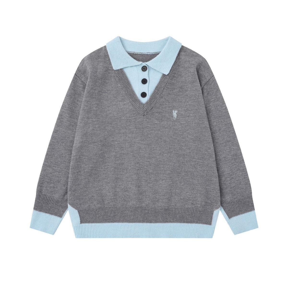 Classic Line | Contrast Collar Knit Polo Sweater - Luxuryurbanwear