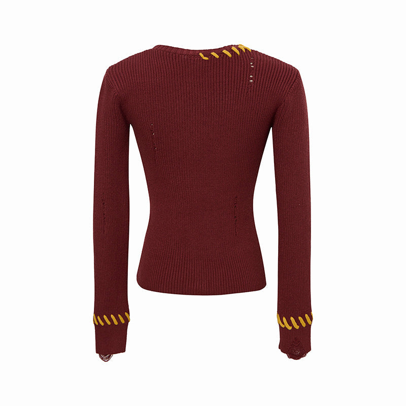 Varsity Twist | Zip-Up Ribbed Knit Cardigan - Luxuryurbanwear