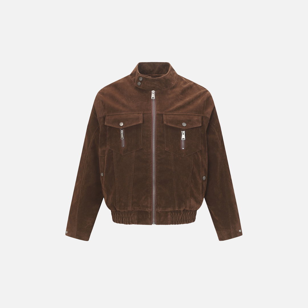 Warm Punk European Style Casual Zip-Up Woven Jacket - Luxuryurbanwear