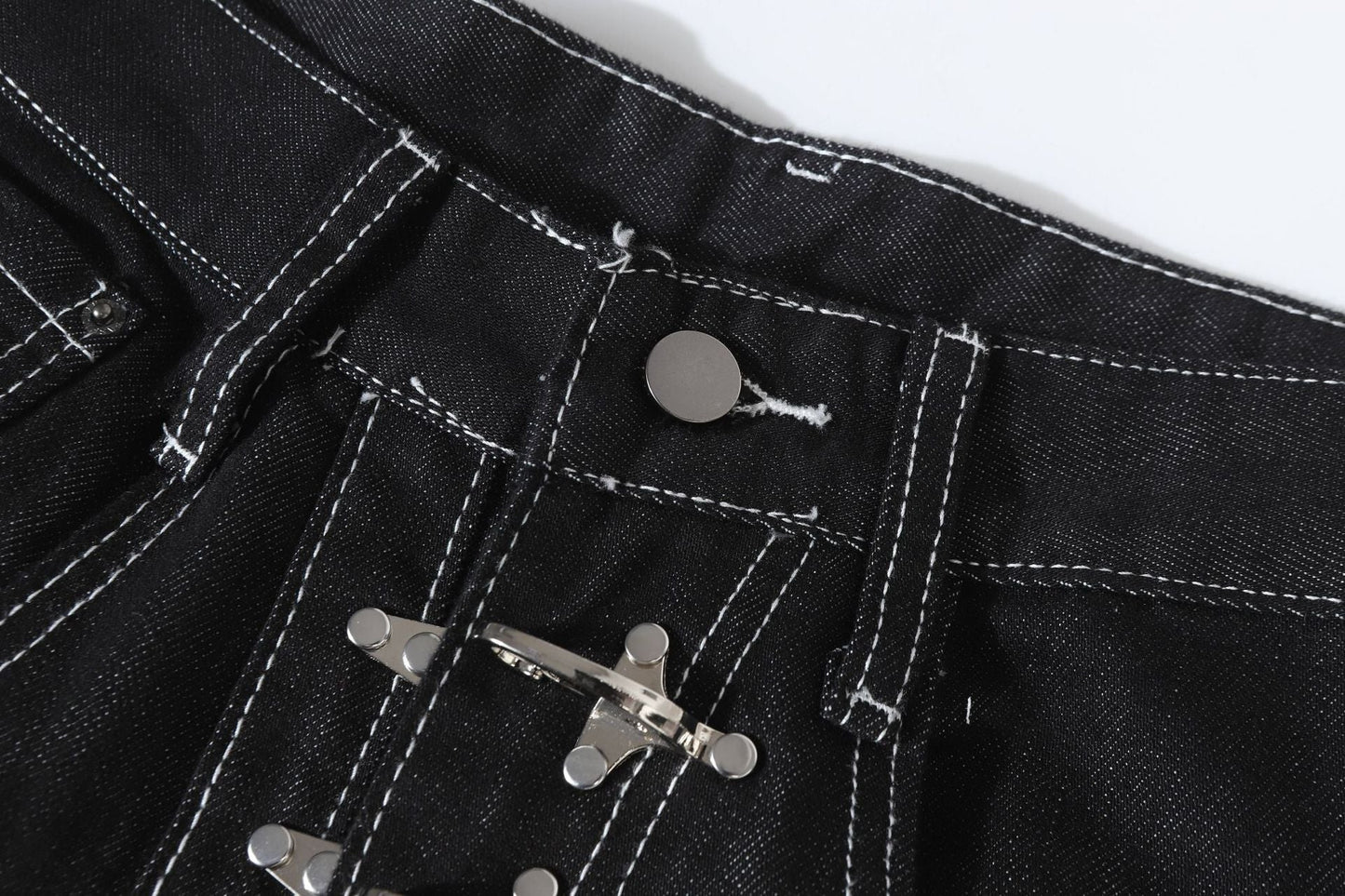 Metal Button Raw | Baggy Barrel Jeans - Luxuryurbanwear