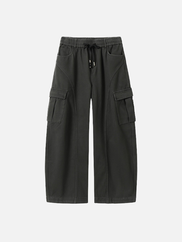 Streetwear Trendy Fleece-Lined Cargo Sweatpants - Luxuryurbanwear