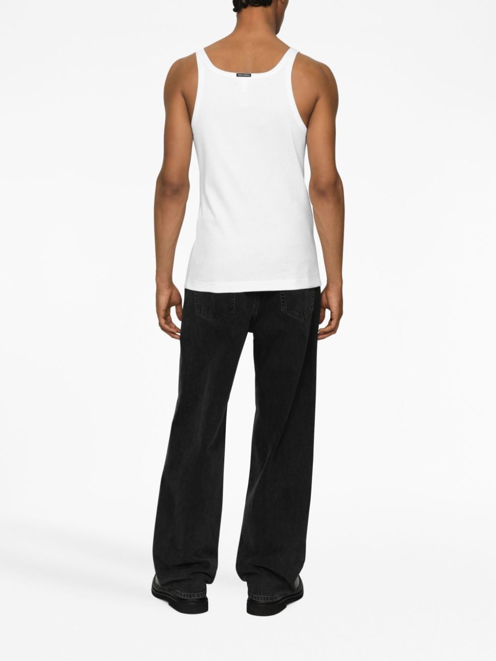 Dolce & Gabbana Men Logo-Patch Cotton Tank Top