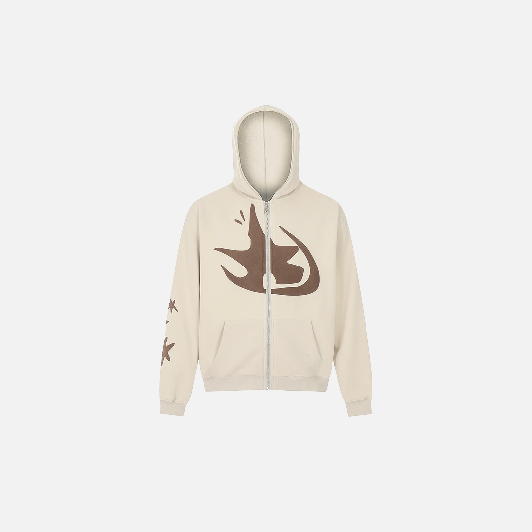 Streetwear Cozy Star Print Oversized Hooded Sweatshirt - Luxuryurbanwear