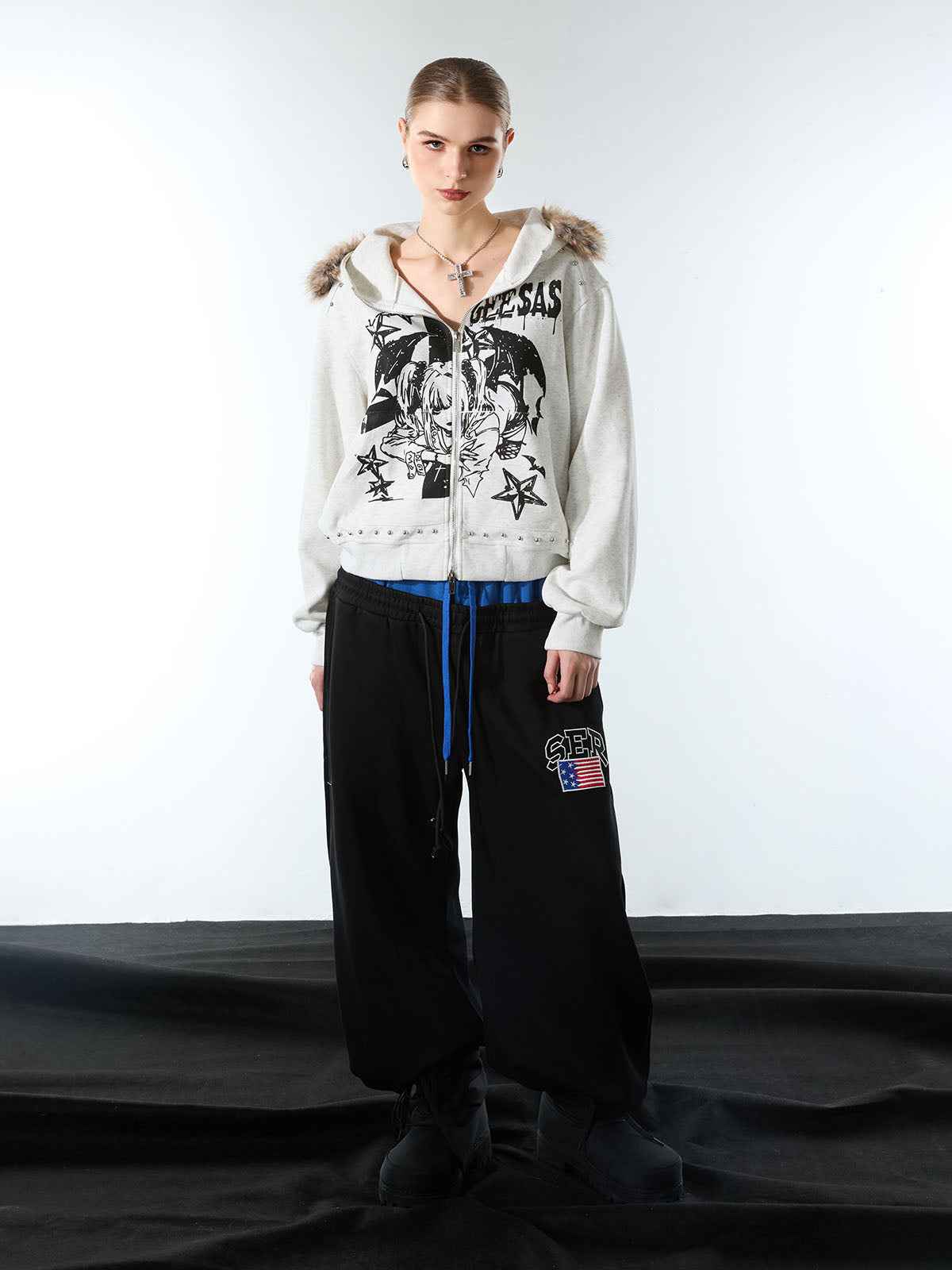 Vintage Paratrooper Layered Look Sweatpants - 2556