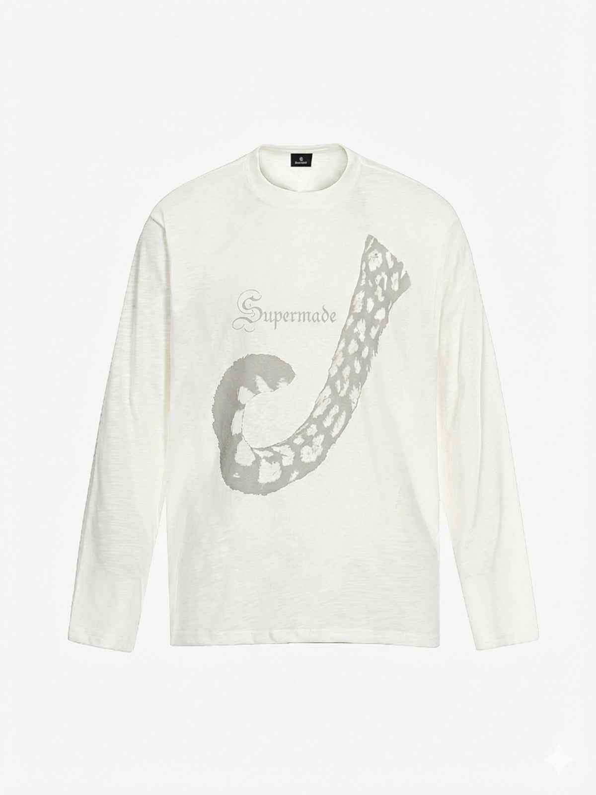 Abstract Leopard Tail Graphic Long Sleeve T-Shirt