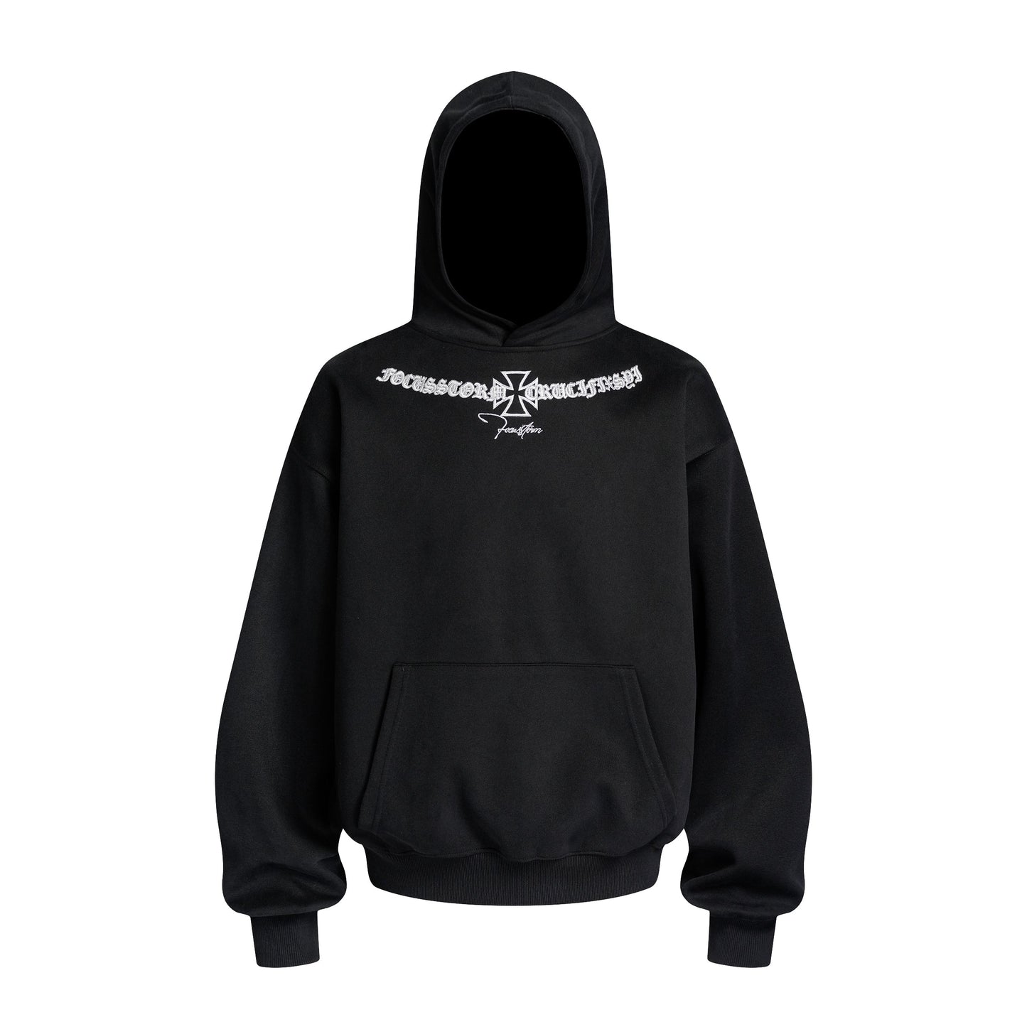 Gothic Logo Embroidered | Oversized Hoodie - Luxuryurbanwear