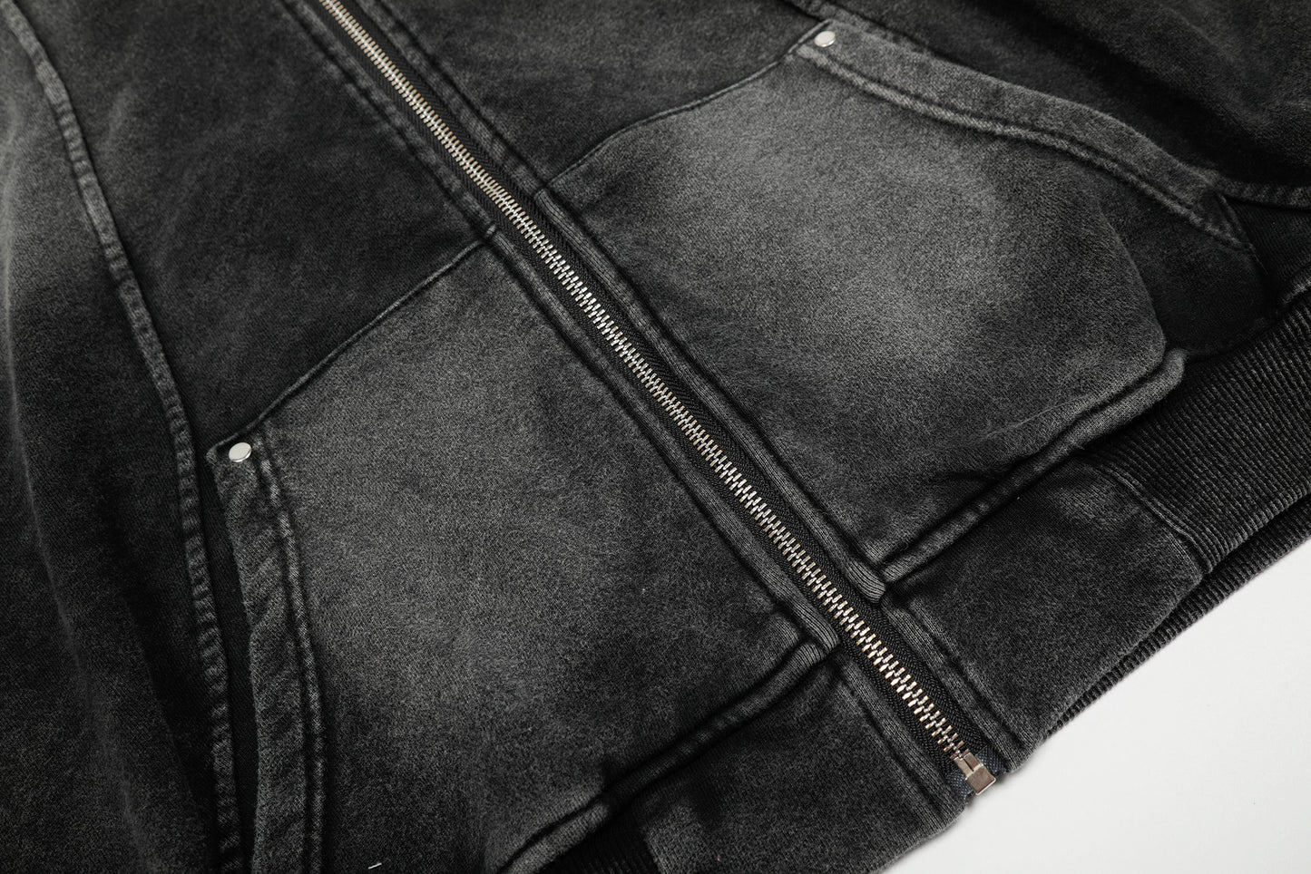 Washed | Oversized Zip Up Hoodie - Luxuryurbanwear
