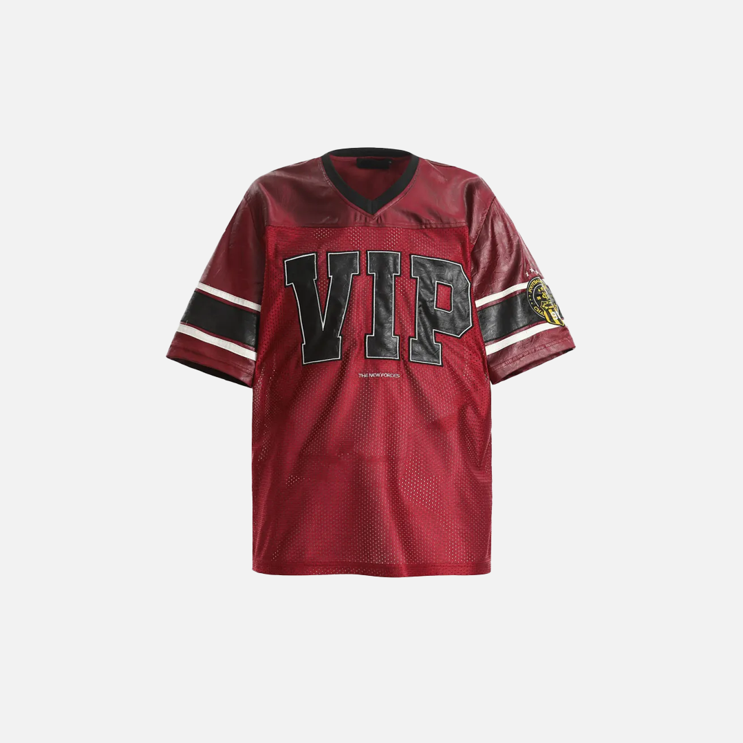 Mesh Embroidered Patchwork Jersey Polyester T-Shirt - Luxuryurbanwear
