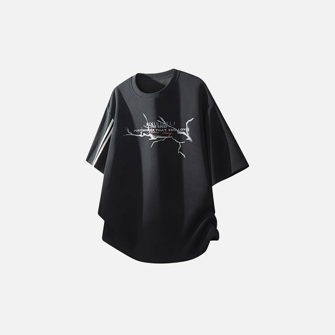 Splicing Printed Casual Short Sleeve T-Shirt - Luxuryurbanwear