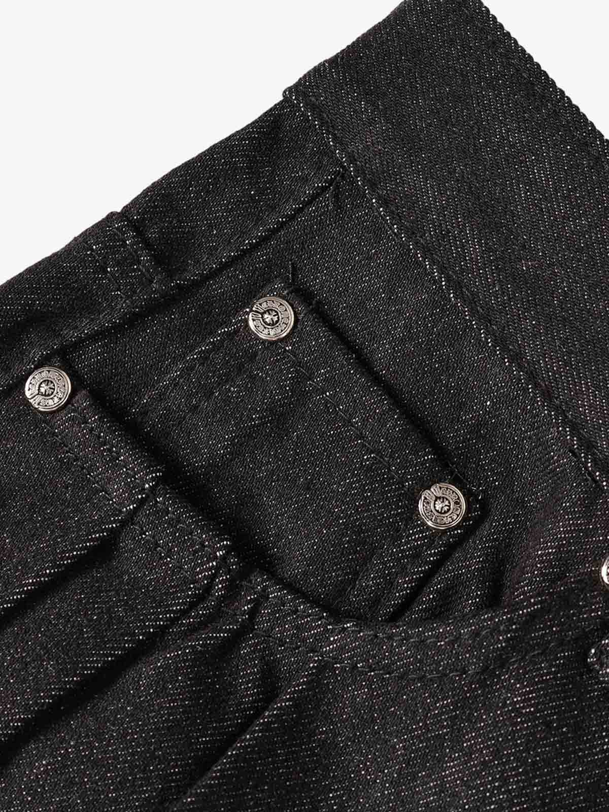 Studded Pleat Wide Leg Denim Jeans - Luxuryurbanwear