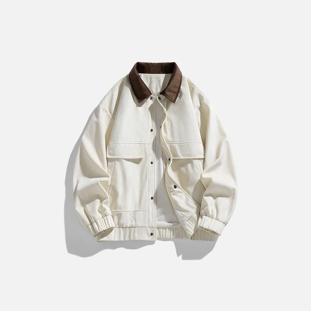Thick Warm Winter Contrast Collar Utility Jacket - Luxuryurbanwear