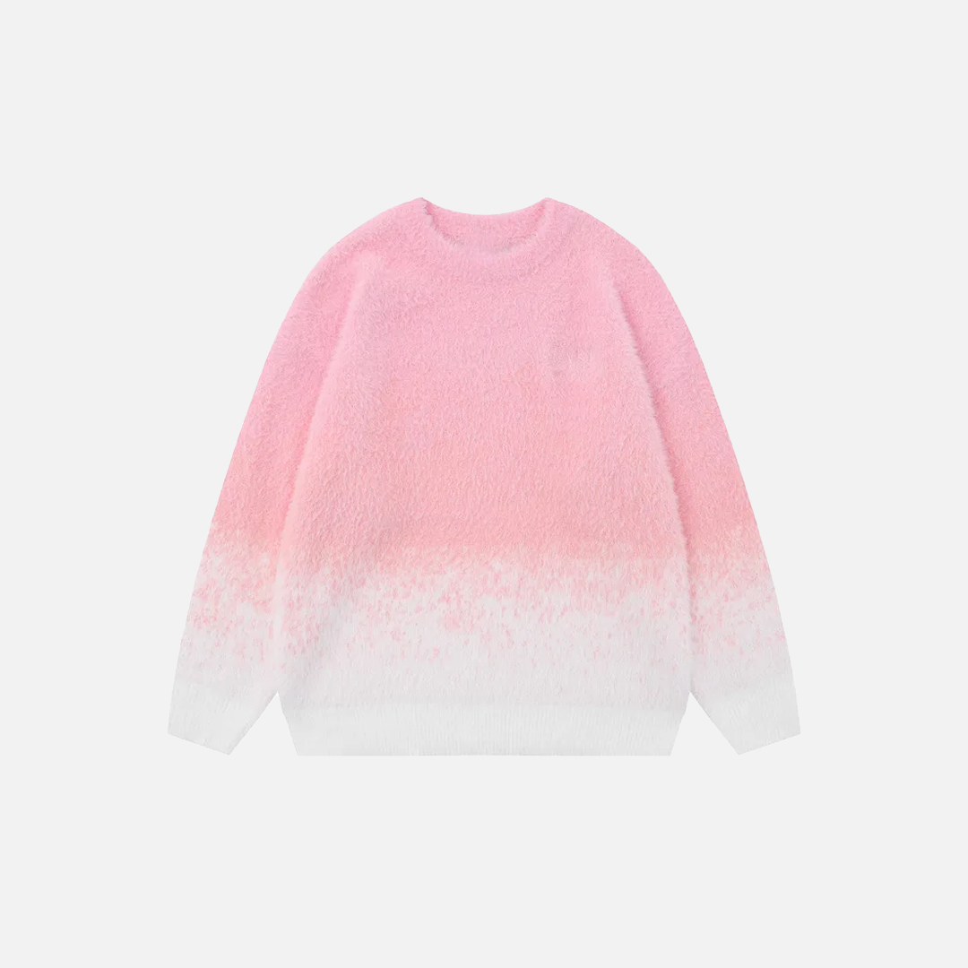 Fashionable Sky Ombre Gradient Fuzzy Sweater - Luxuryurbanwear