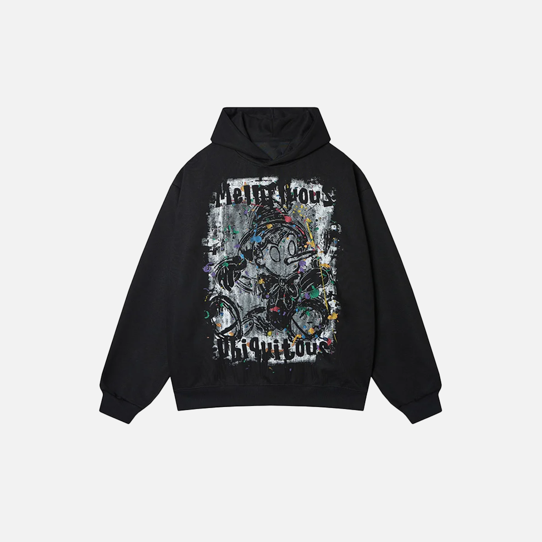 Stylish Graffiti Graphic Hip Hop Hoodie - Luxuryurbanwear