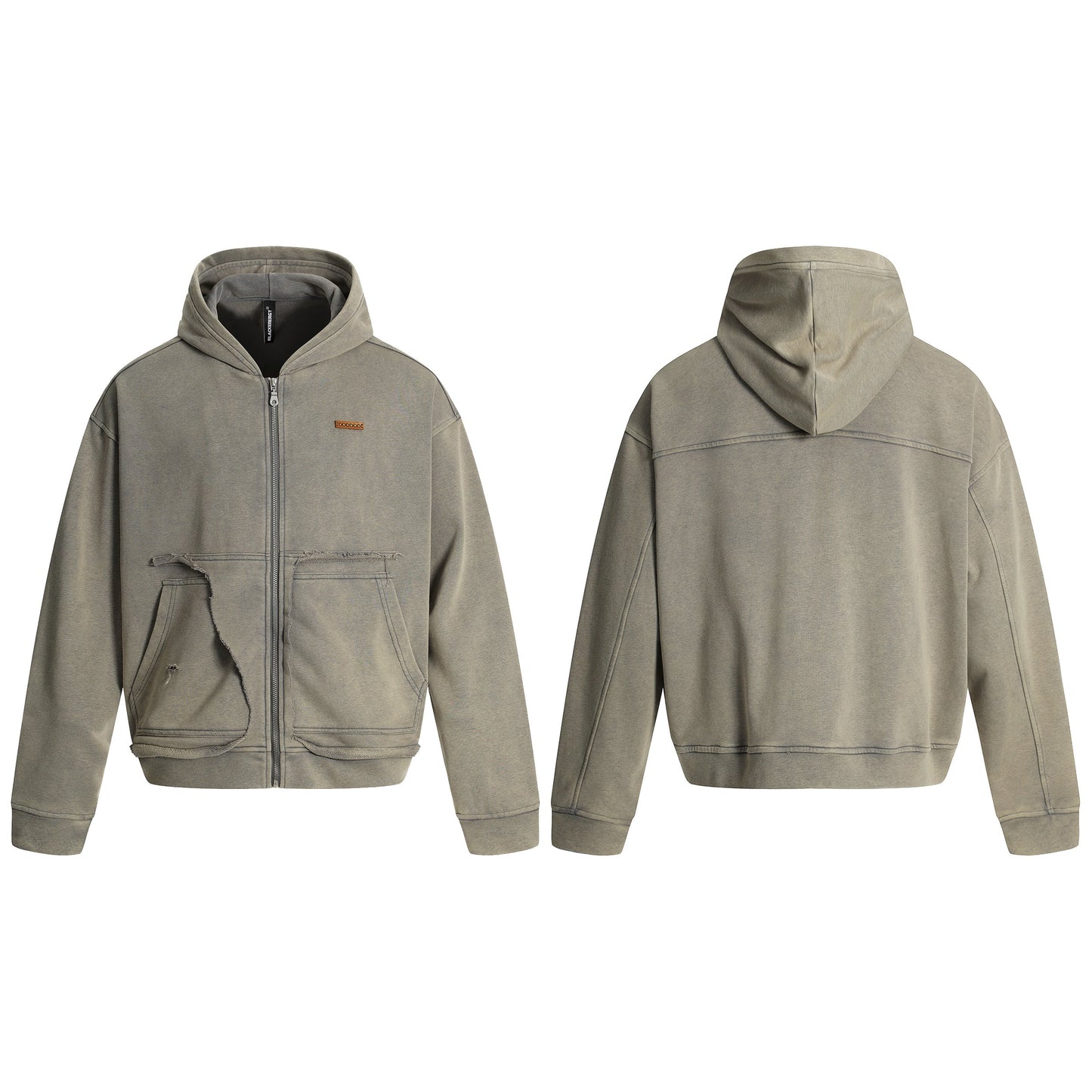 Washed Distressed | Full Zip Hoodie - Luxuryurbanwear