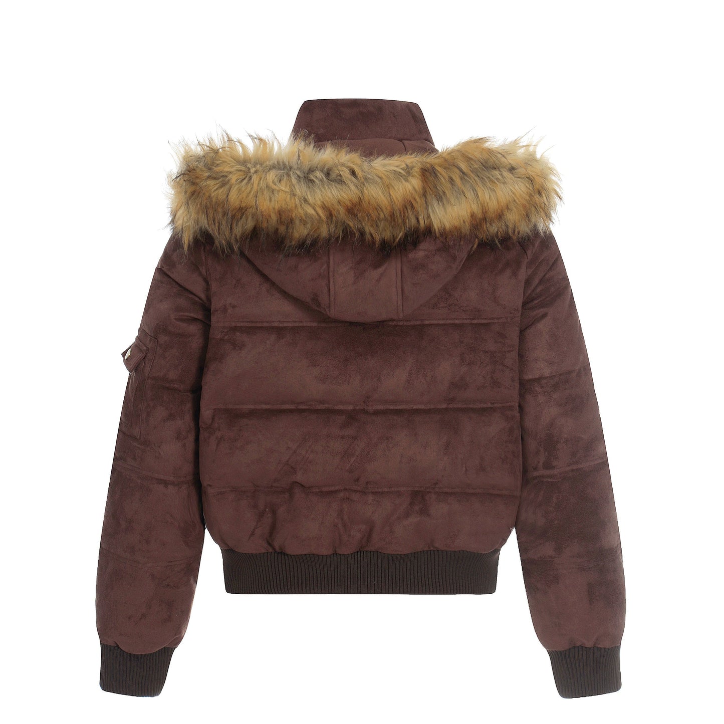 Alpine Buckle | Toggle-Front Faux Suede Puffer - Luxuryurbanwear