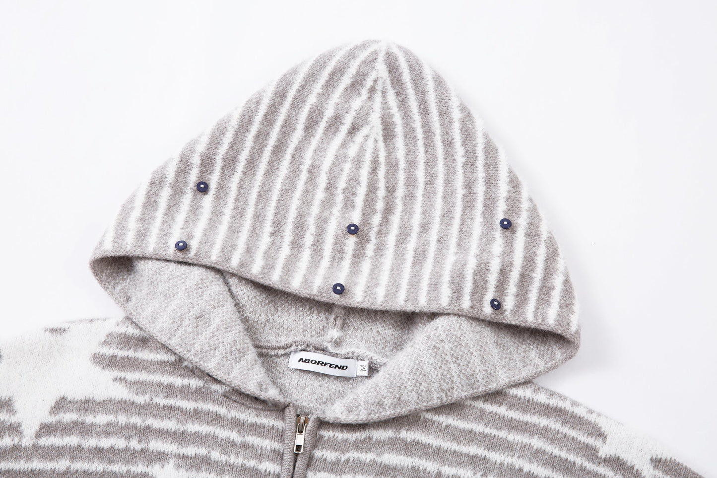 Winter Sky | Knitted Hoodie with Faux Fur Trim - Luxuryurbanwear
