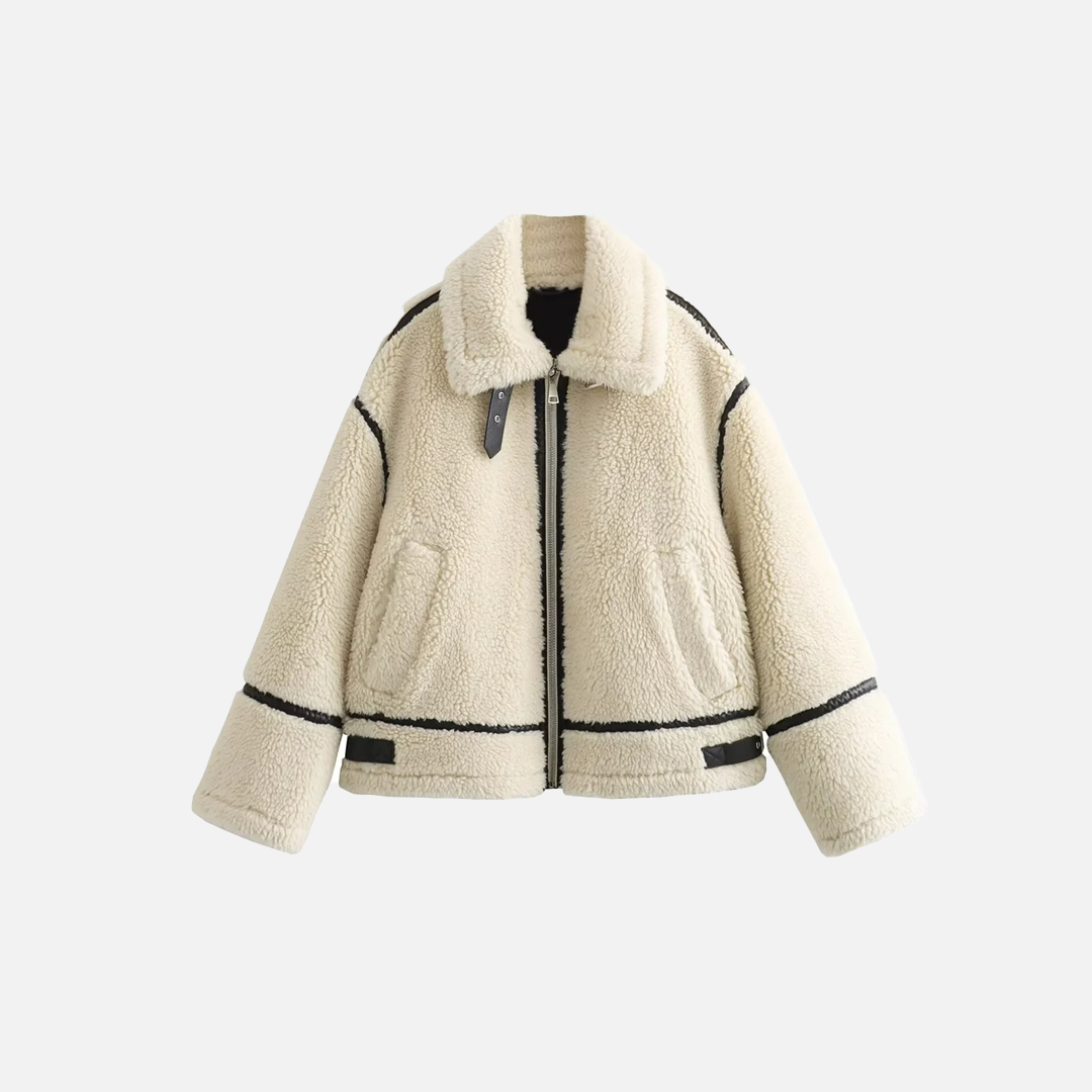 European Style Artificial Faux Fur Motorcycle Jacket - Luxuryurbanwear