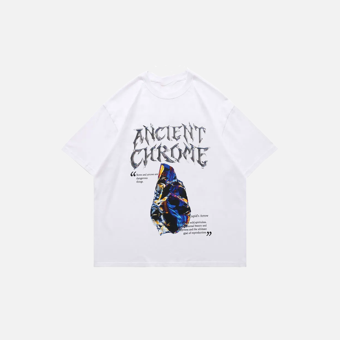 Oversized Graphic Letter Print Short Sleeve T-Shirt - Luxuryurbanwear