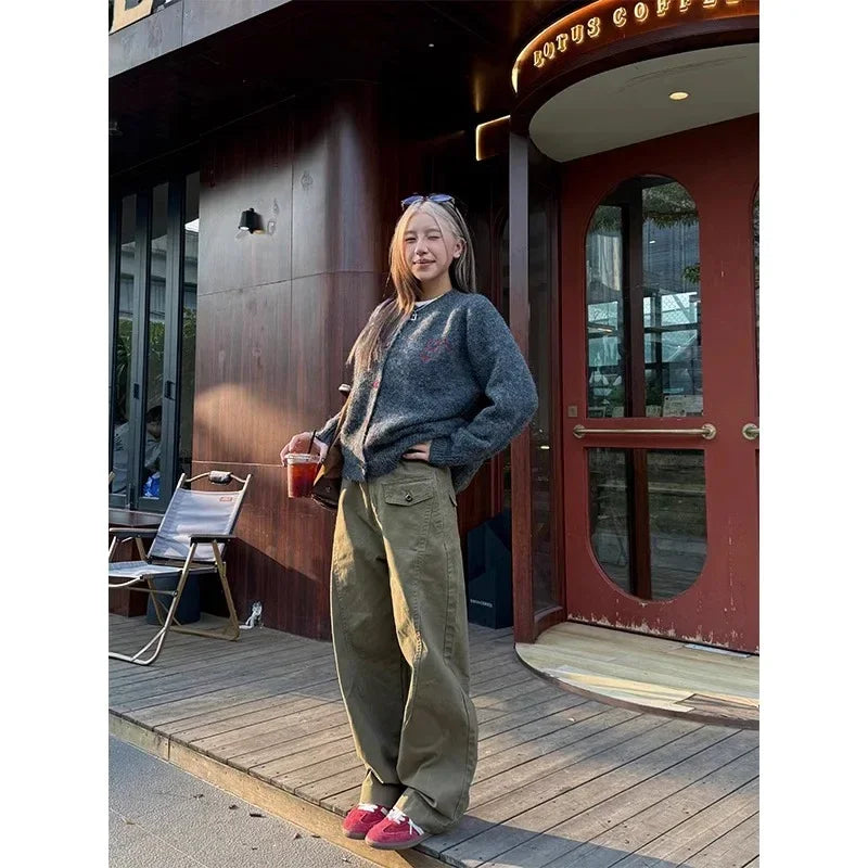 Retro Knife Pant Cut Tapered Cargo Casual Pants for Women, Loose Versatile Casual Drapey Long Pants, Ins Trendy - Luxuryurbanwear