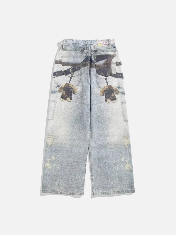 Chic American Style Hot Girl Digital Jeans - Luxuryurbanwear