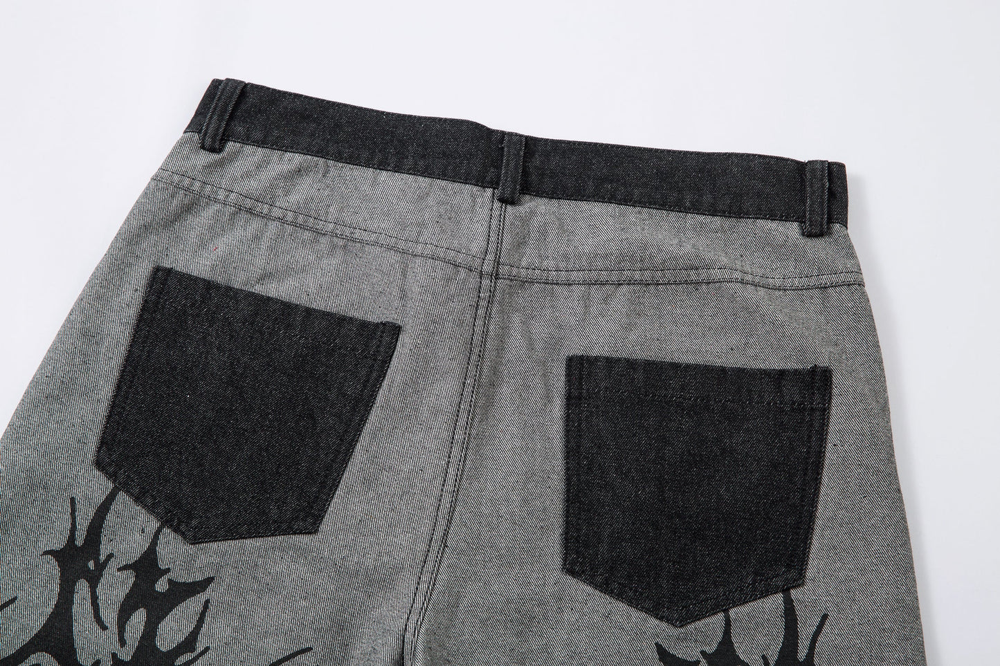 Tribal Flame Print | Baggy Jeans - Luxuryurbanwear