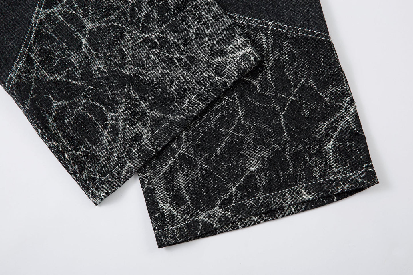 Cracked Panel Washed | Wide Jeans