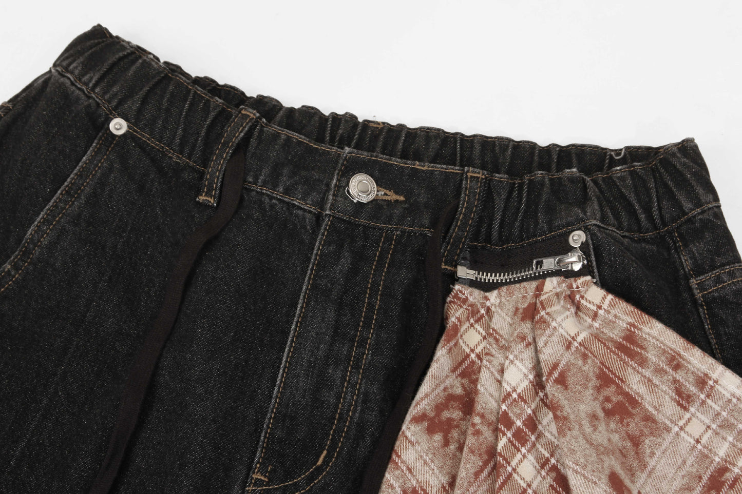 Scarf Detail Denim Jeans - Bandana Accent Streetwear Denim | LuxuryUrbanwear - Luxuryurbanwear
