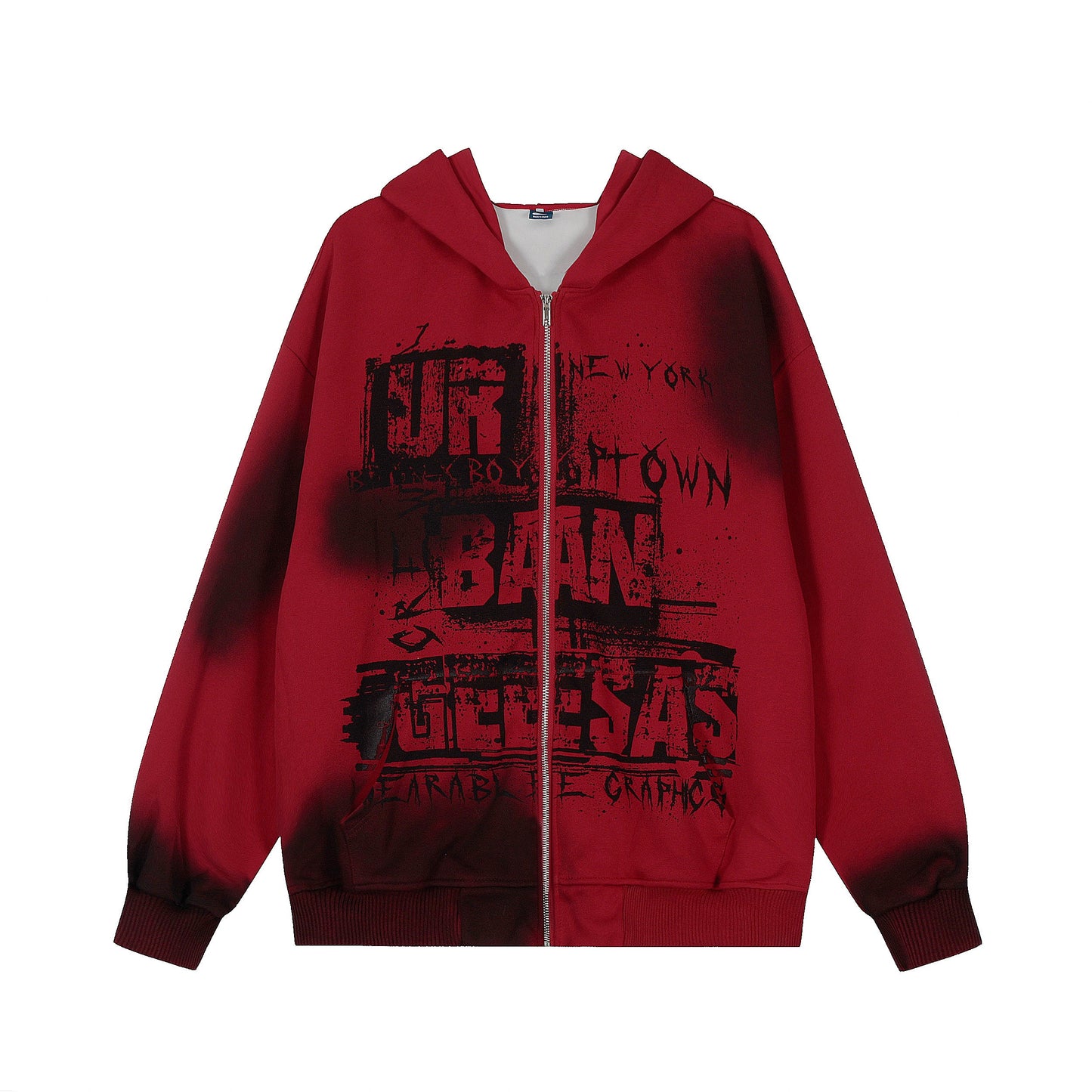 Graffiti Print | Oversized Zip Up Hoodie - Luxuryurbanwear
