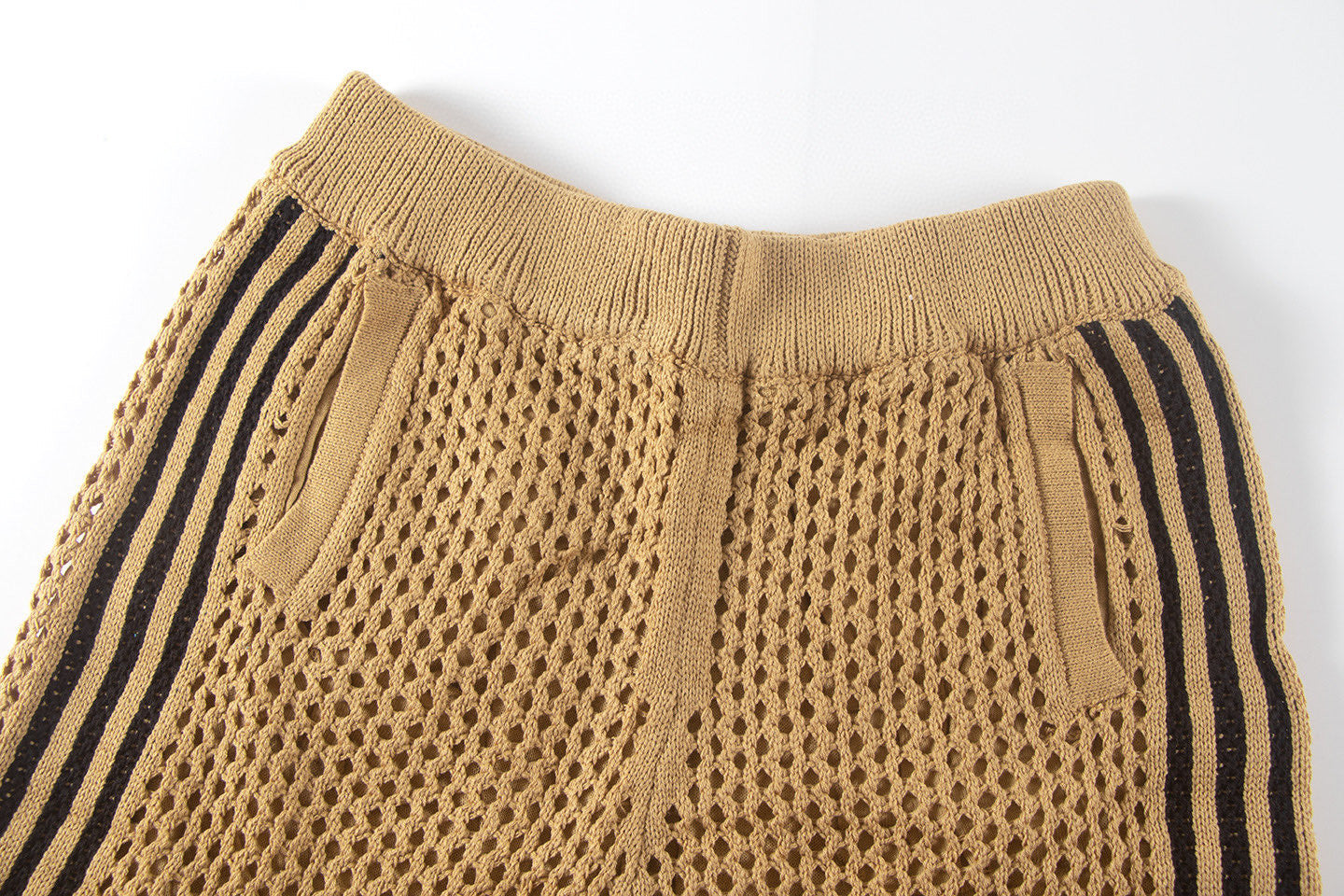 Mesh Stripe Knit | Baggy Shorts - Luxuryurbanwear