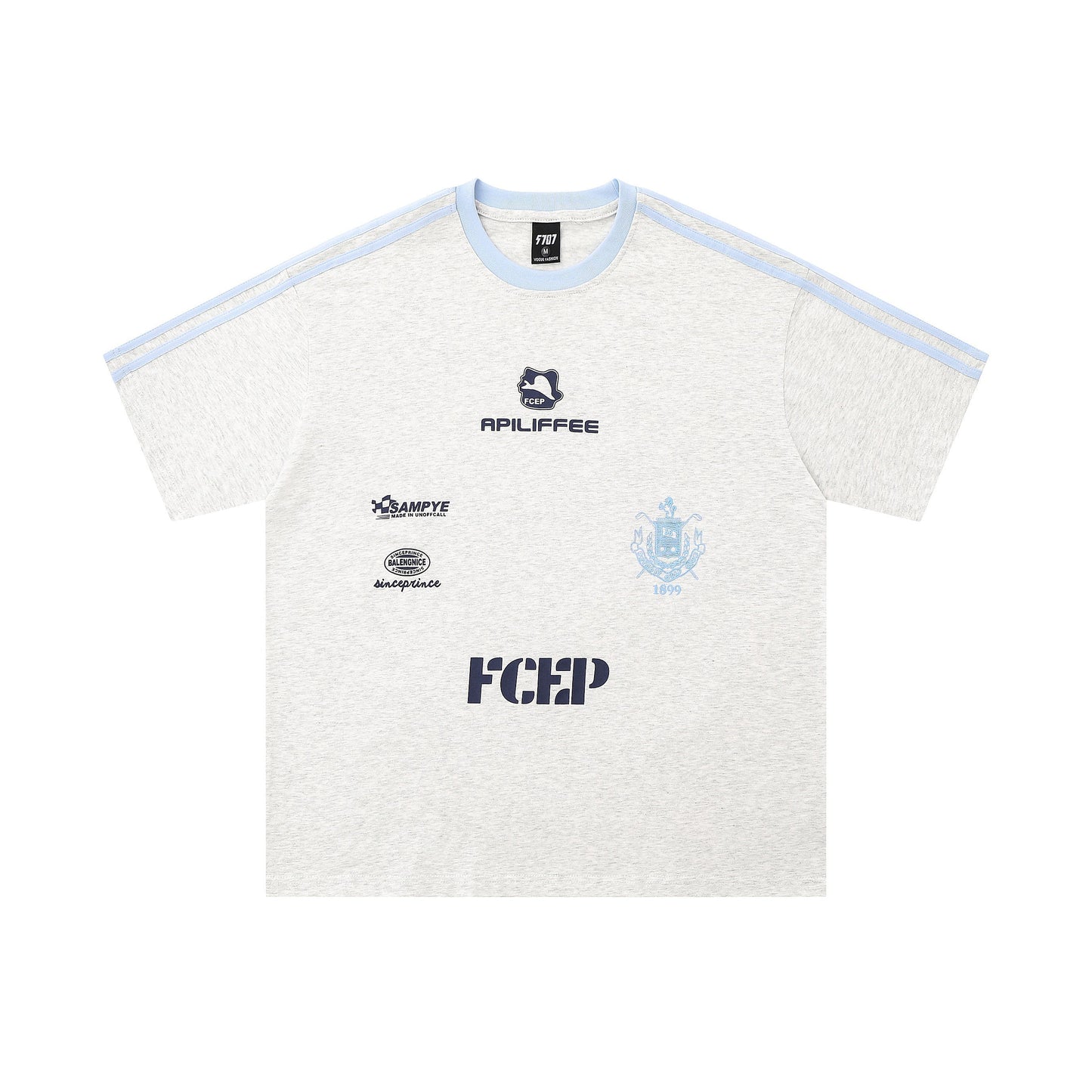 Club Stripe | Retro Football Crest Tee - Luxuryurbanwear
