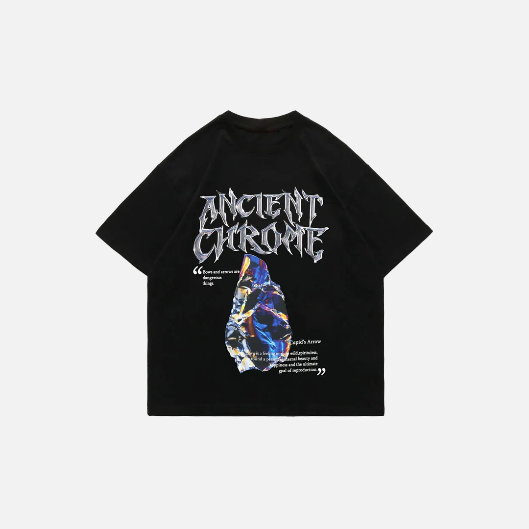 Oversized Graphic Letter Print Short Sleeve T-Shirt - Luxuryurbanwear
