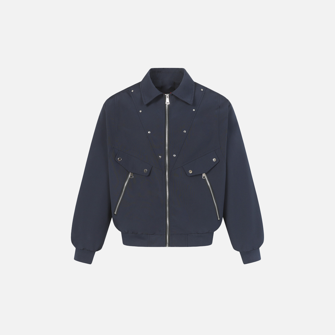 Punk Metal Studded Deconstructed Loose Jacket - Luxuryurbanwear