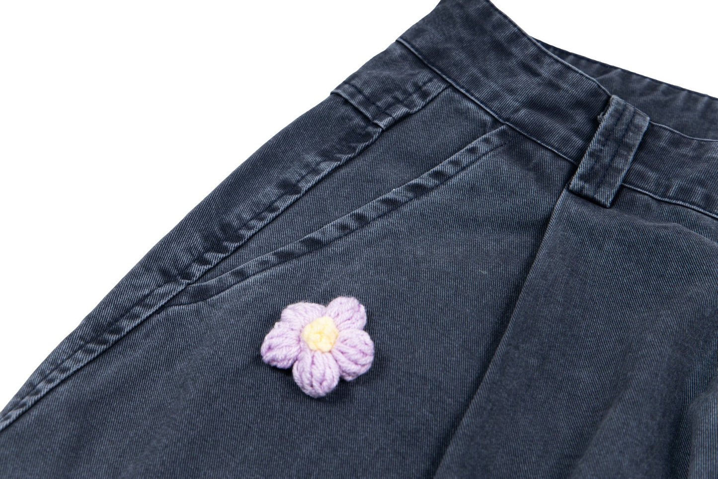 3D Floral Embroidered Washed Cargos - Heavyweight Tactical Flower Detail Pants | LuxuryUrbanwear - Luxuryurbanwear
