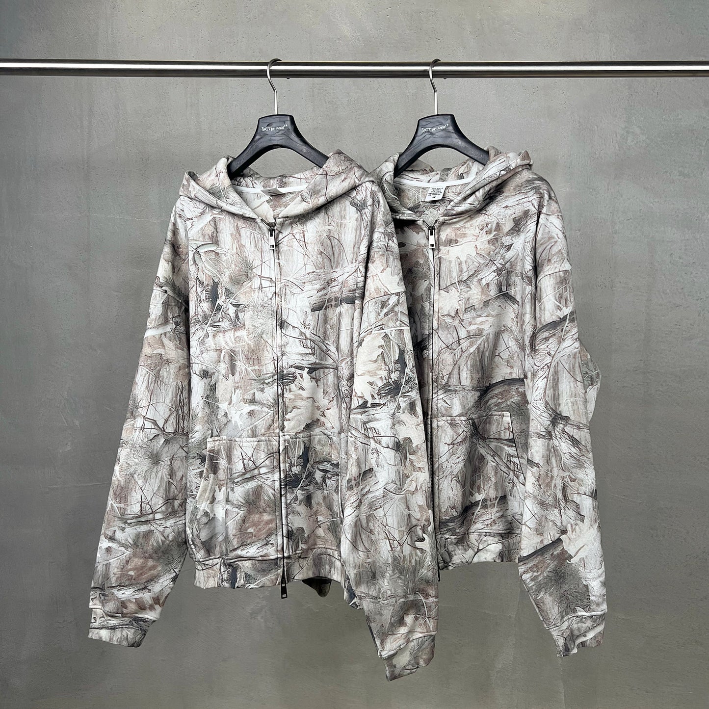 Forest Camo | Oversized Zip-Up Hoodie - Luxuryurbanwear