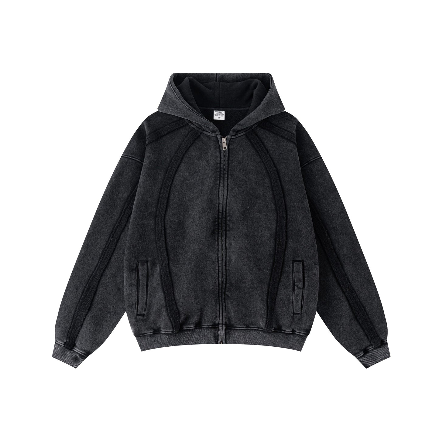 Structured Panel | Baggy Zip-Up Hoodie - Luxuryurbanwear